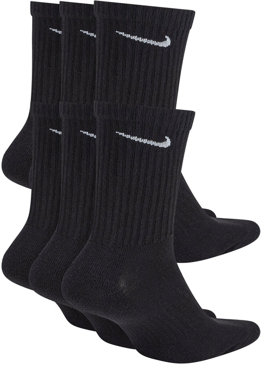NIKE SB Socks 6 Pack Crew Black SIZE XL Everyday Cushioned (6 Pairs)