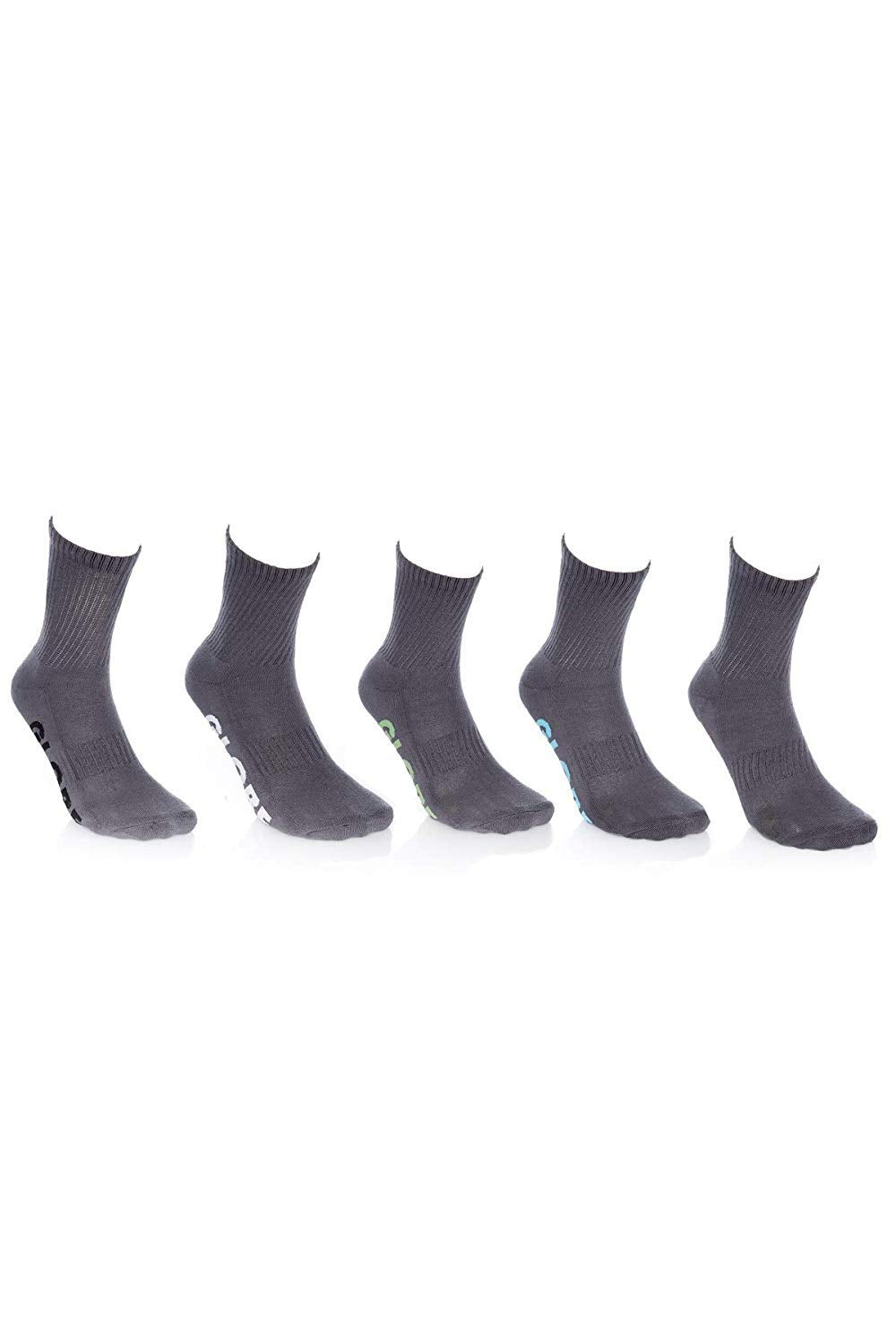 Globe Socks 5 Pack Stealth Crew Grey Size 7-11 Skateboard Sox