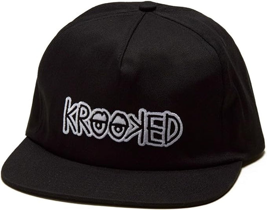 Krooked Cap Krooked Eyes Snapback Black White Skateboard Hat