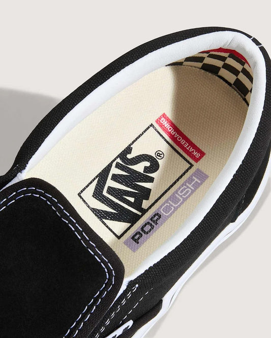 Vans Skate Slip-On Black White Skate Shoes