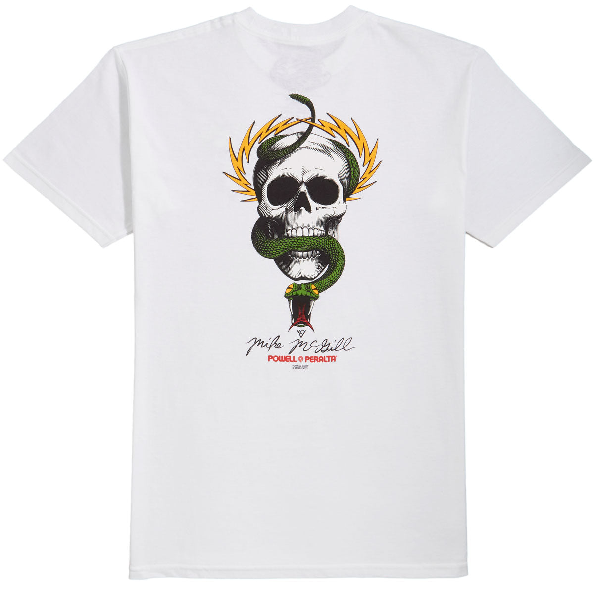 Powell Peralta Tee McGill Skull & Snake White Reissue Skateboard T-Shirt