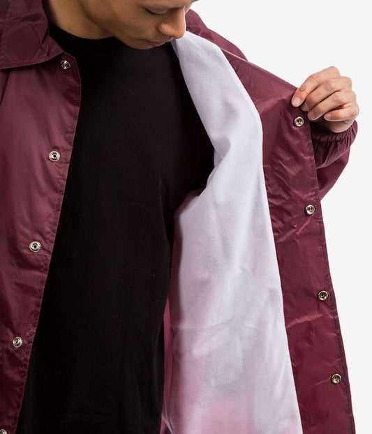 Thrasher Coach Jacket Pentagram Maroon Lined Windbreaker