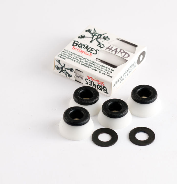 Bones Bushings 4Pk Hard White 96A Hardcore Cushions Skateboard Truck Rubbers
