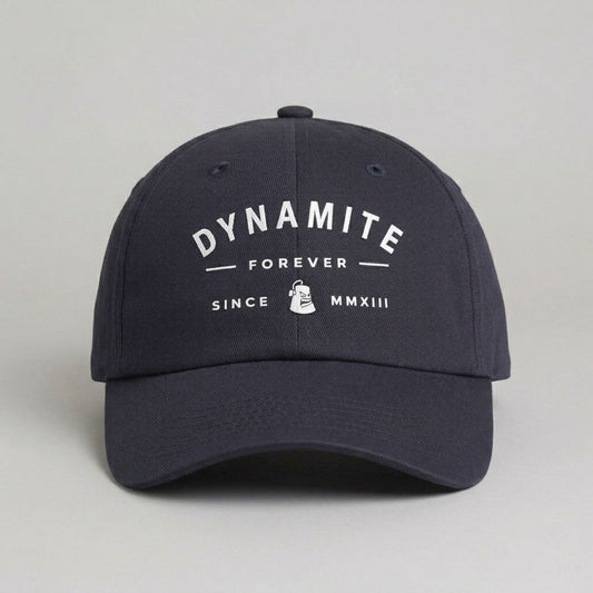 Dynamite Forever Retro Navy Snapback Cap – 6 Panel Unstructured