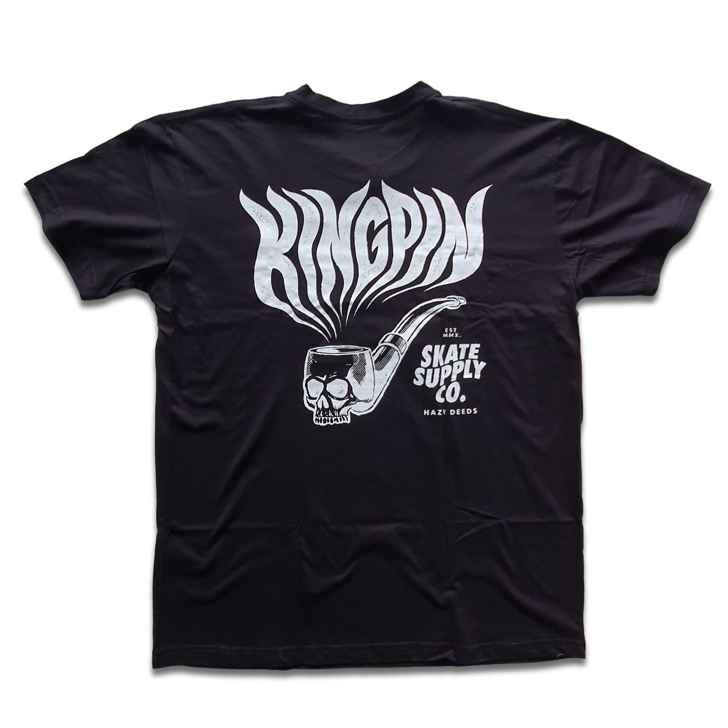 Kingpin Skate Supply Tee Hazy Deeds Black Skateboard T-Shirt