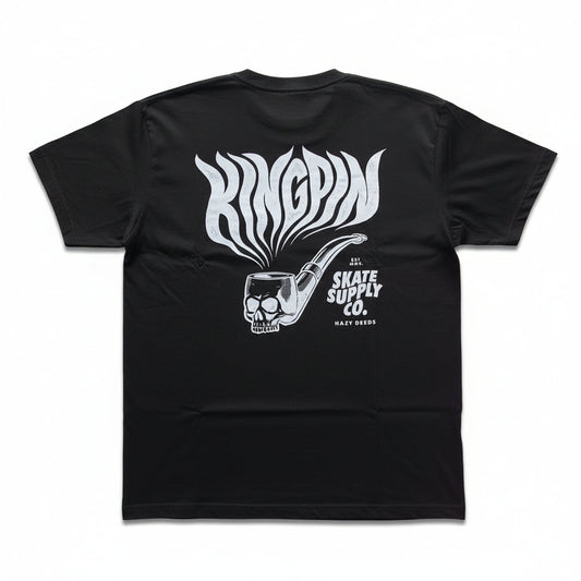 Kingpin Skate Supply Tee Hazy Deeds Black Skateboard T Shirt