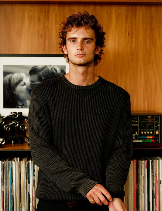 Mr Simple Fisher Knit Jumper - Black