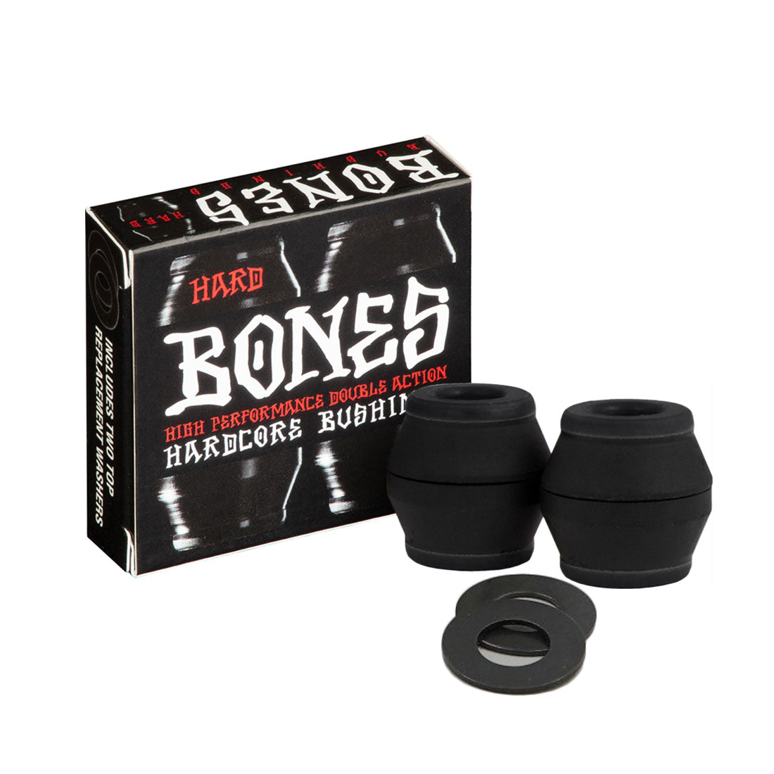 Bones Bushings 4Pk Hard Black 96A Hardcore Cushions Skateboard Truck Rubbers