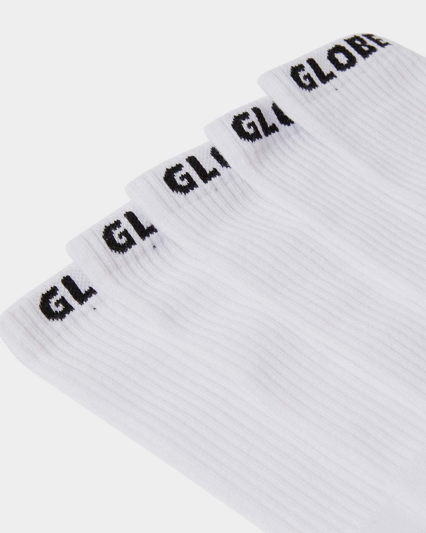 Globe Socks 5 Pack Whiteout Crew White Size 7-11 Skateboard Sox