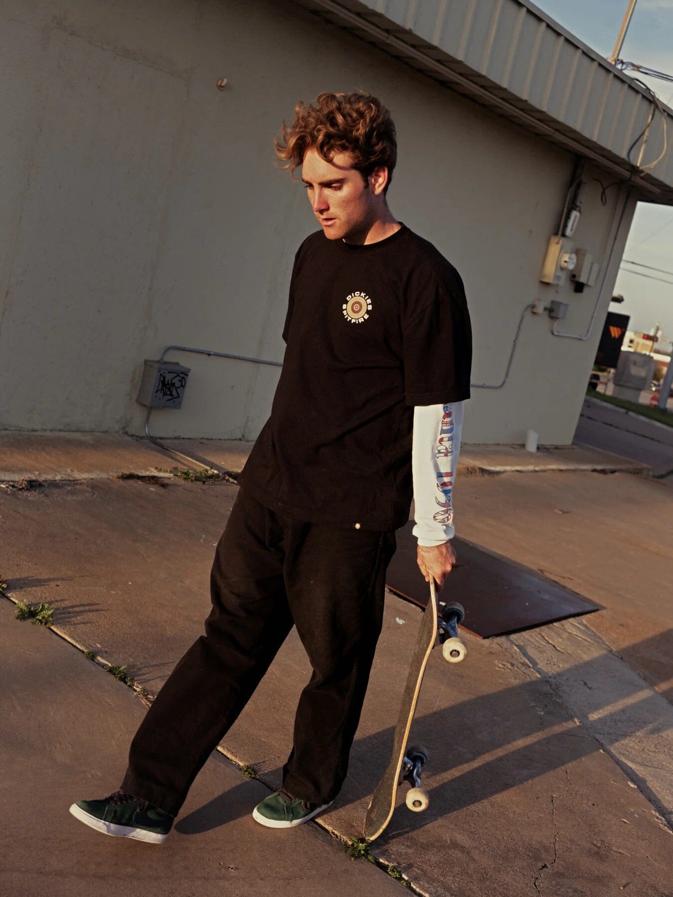 Spitfire x Dickies Tee Collab Black A865T Skateboard T-Shirt