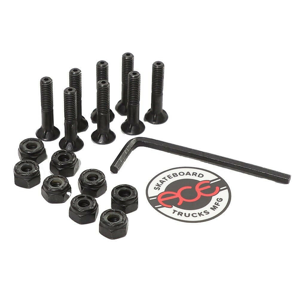 Ace Trucks AF1 Hollow Bolts 7/8" w/Grippers Black Allen Key Hardware