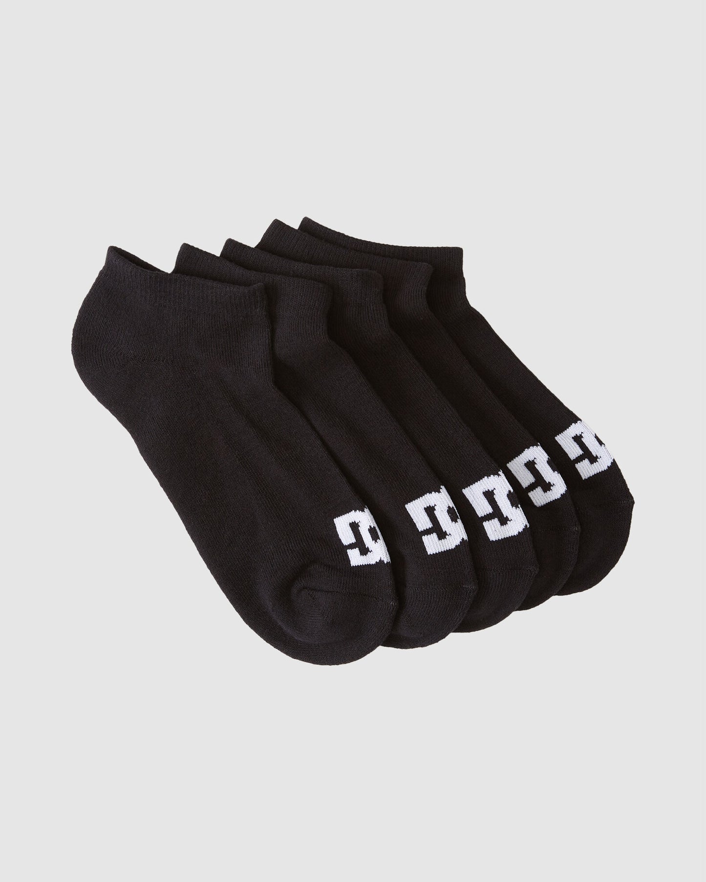 Dc Shoes Socks 5 Pack Logo Ankle Black Size 8 11 Skateboard Sox