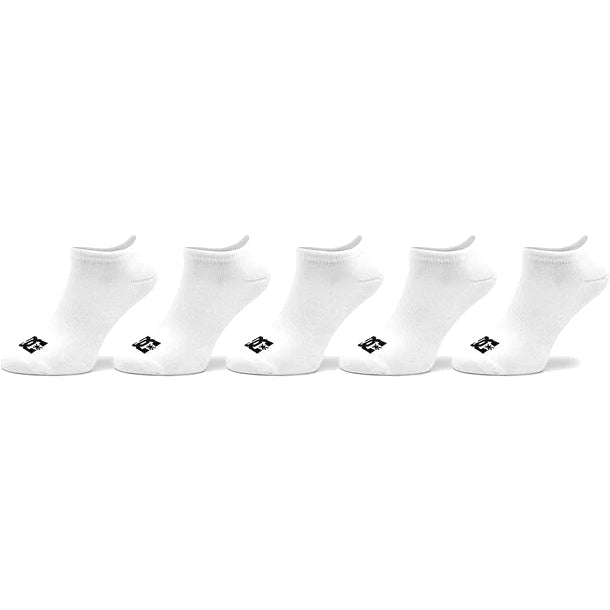 DC Shoes Socks 5 Pack Logo Ankle Snow White Size 7-11 Skateboard Sox