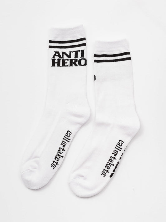 Anti Hero Socks Black Hero If Found White Black Size 7 11 Crew Skateboard Sox