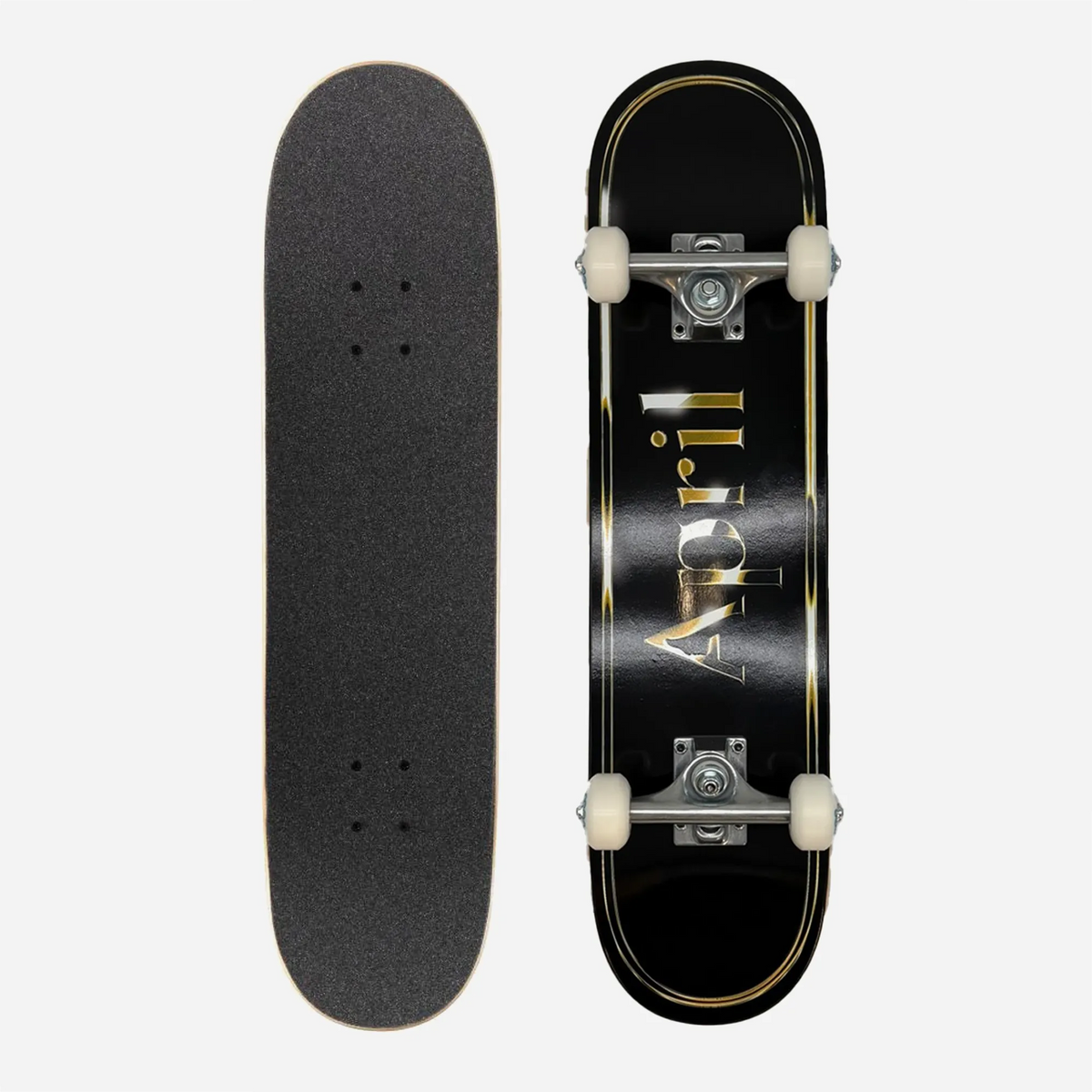 April Skateboards OG Logo Golden Black 8.5" Complete Skateboard