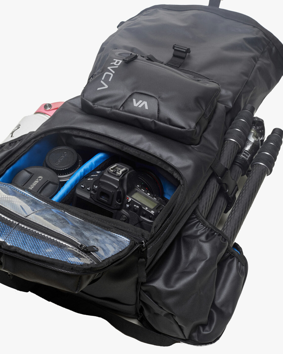 RVCA Backpack Zak Noyle III Black 41L Eco-Friendly Skateboard Camera Travel Bag