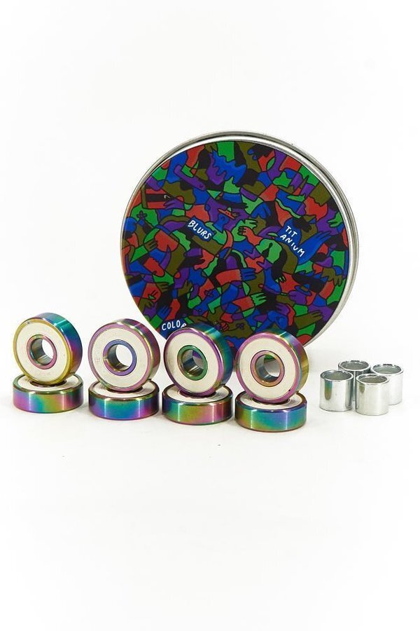 Blurs Bearings Titanium Colourful Blue Shinny Rims 4 Spacers
