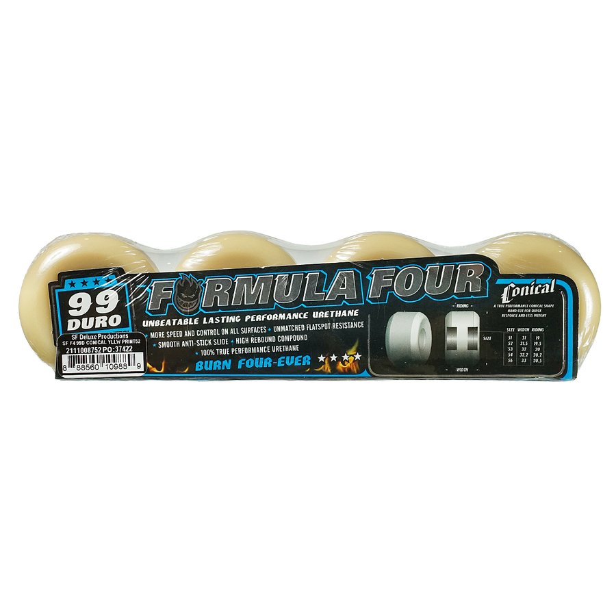 Spitfire Skateboard Wheels Formula Four Conical 56Mm 99D F4
