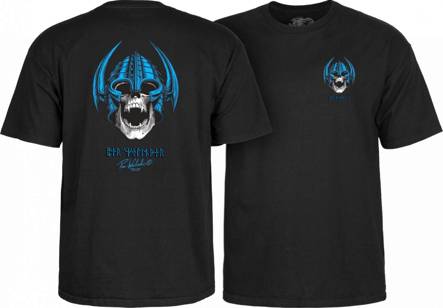 80s Powell Peralta tシャツ Welinder M パウエル Powell Peralta Tee Per Welinder Nordic Skull Black Reissue T-Shirt