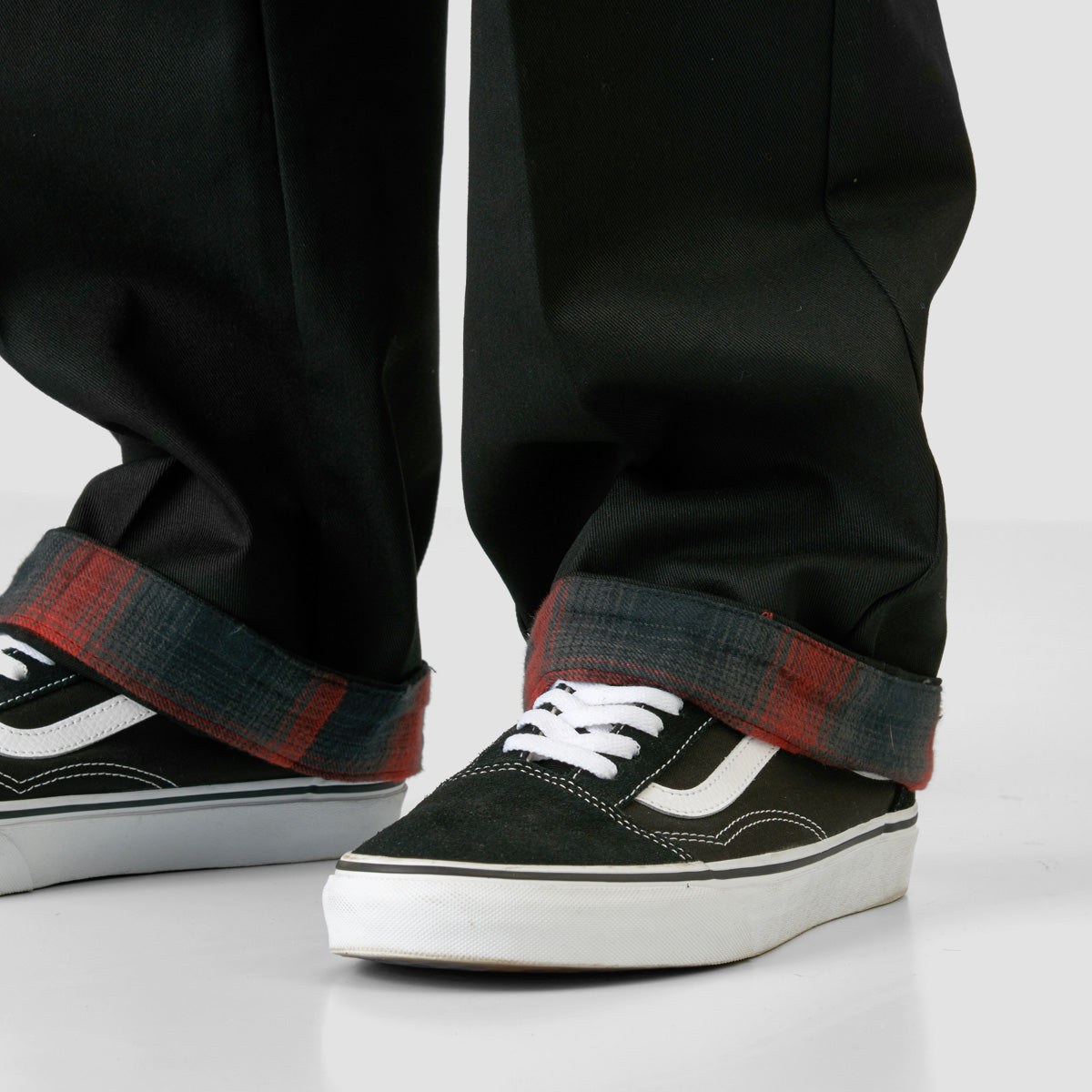Spitfire x Dickies Pants Flannel Cuff Black A865S Skateboard Work Pant