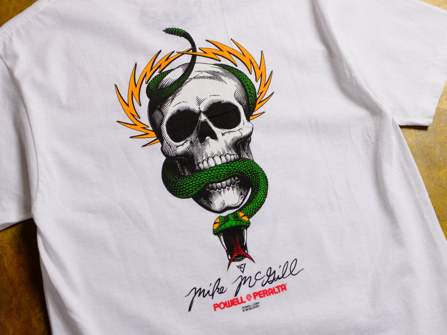 Powell Peralta Tee McGill Skull & Snake White Reissue Skateboard T-Shirt