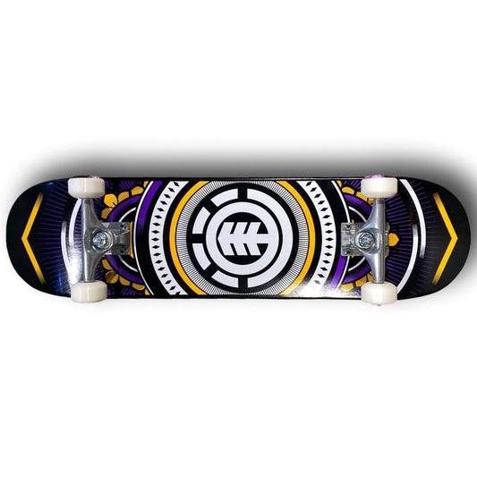 Element Skateboard Complete Hatched Purple Gold 8 Pre Assembled