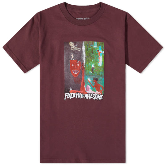 Fucking Awesome Tee Society Maroon Fa Skateboard T Shirt