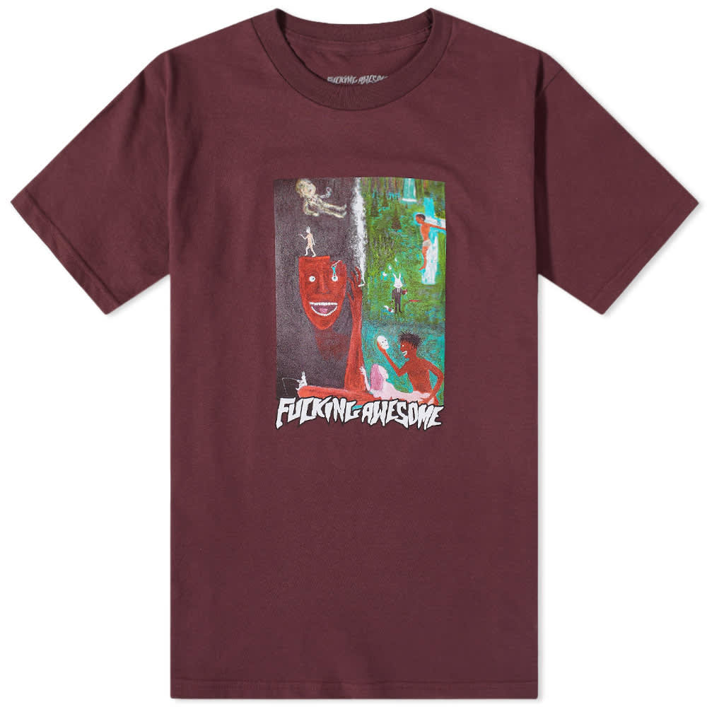 Fucking Awesome Tee Society Maroon Fa Skateboard T Shirt