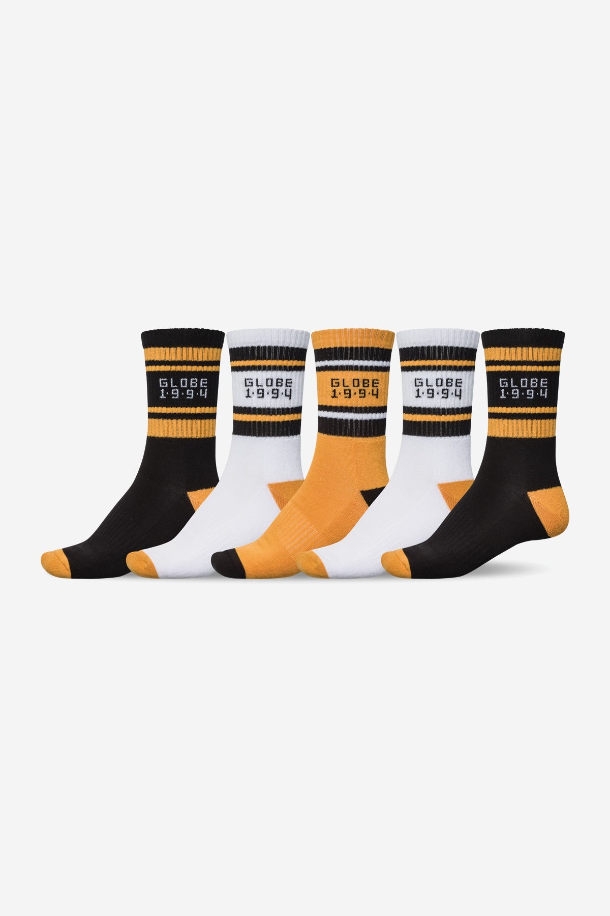 Globe Socks 5 Pack Bengal Crew Assorted Size 7-11 Skateboard Sox