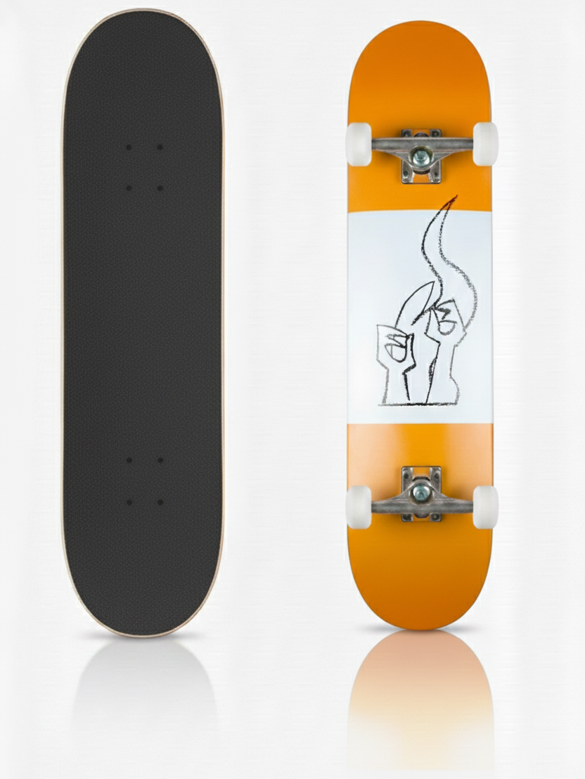 Amnesia Complete Skateboards Og Chalk Orange 8