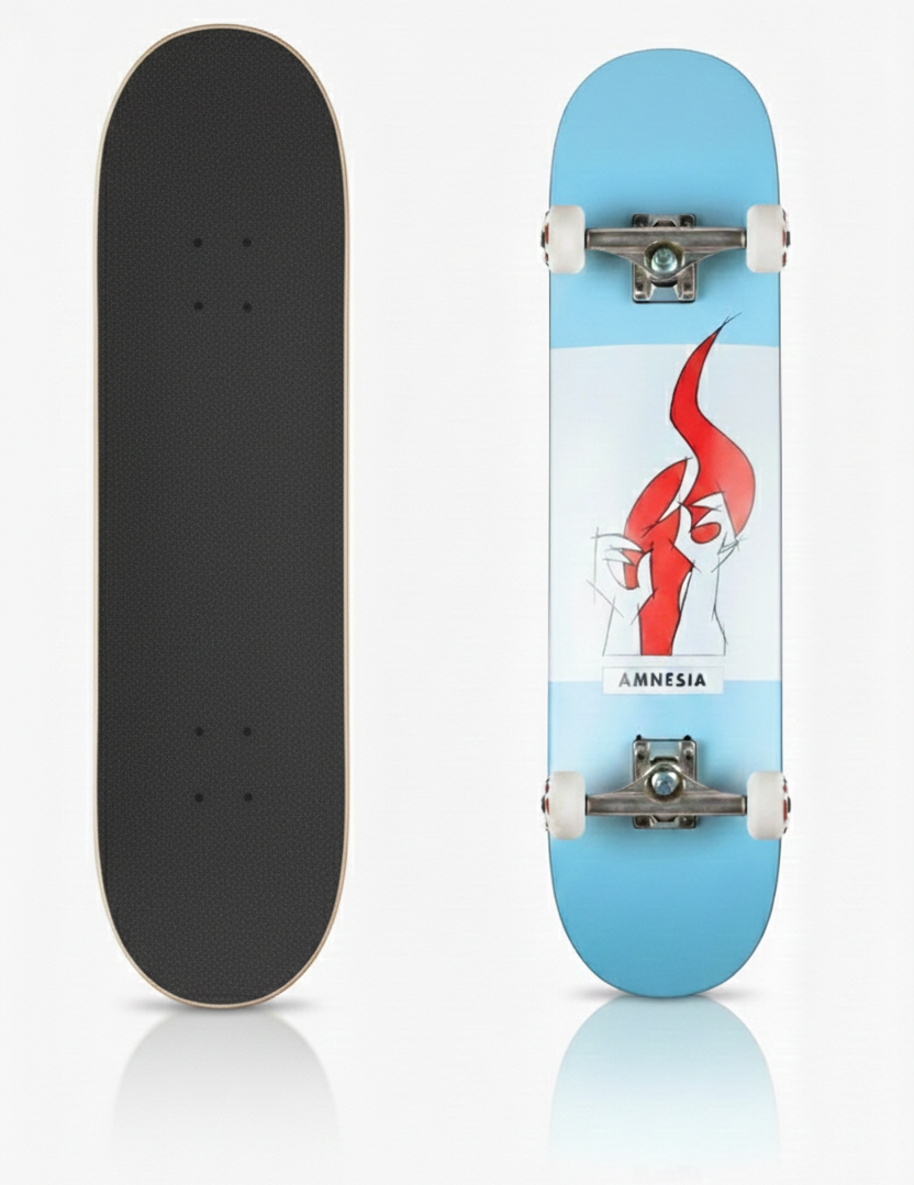 Amnesia Complete Skateboards Og Sketch Blue 8 25