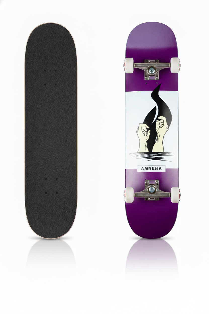 Amnesia Complete Skateboards Og Realistic Purple 8 125