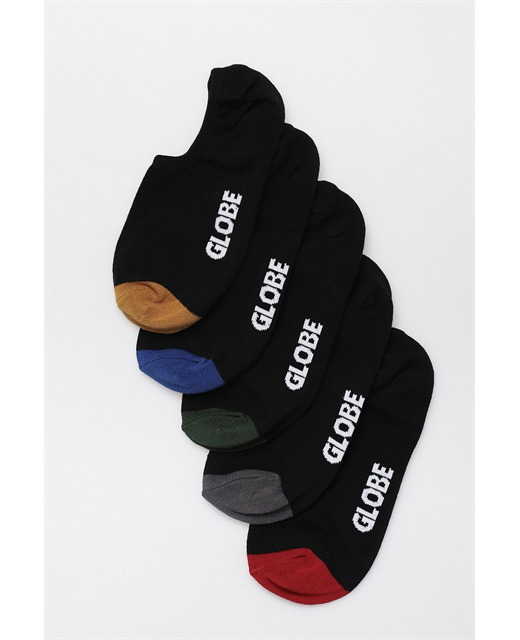 Globe Socks 5 Pack Dip Invisible No Show Assorted Size 7-11 Skateboard Sox