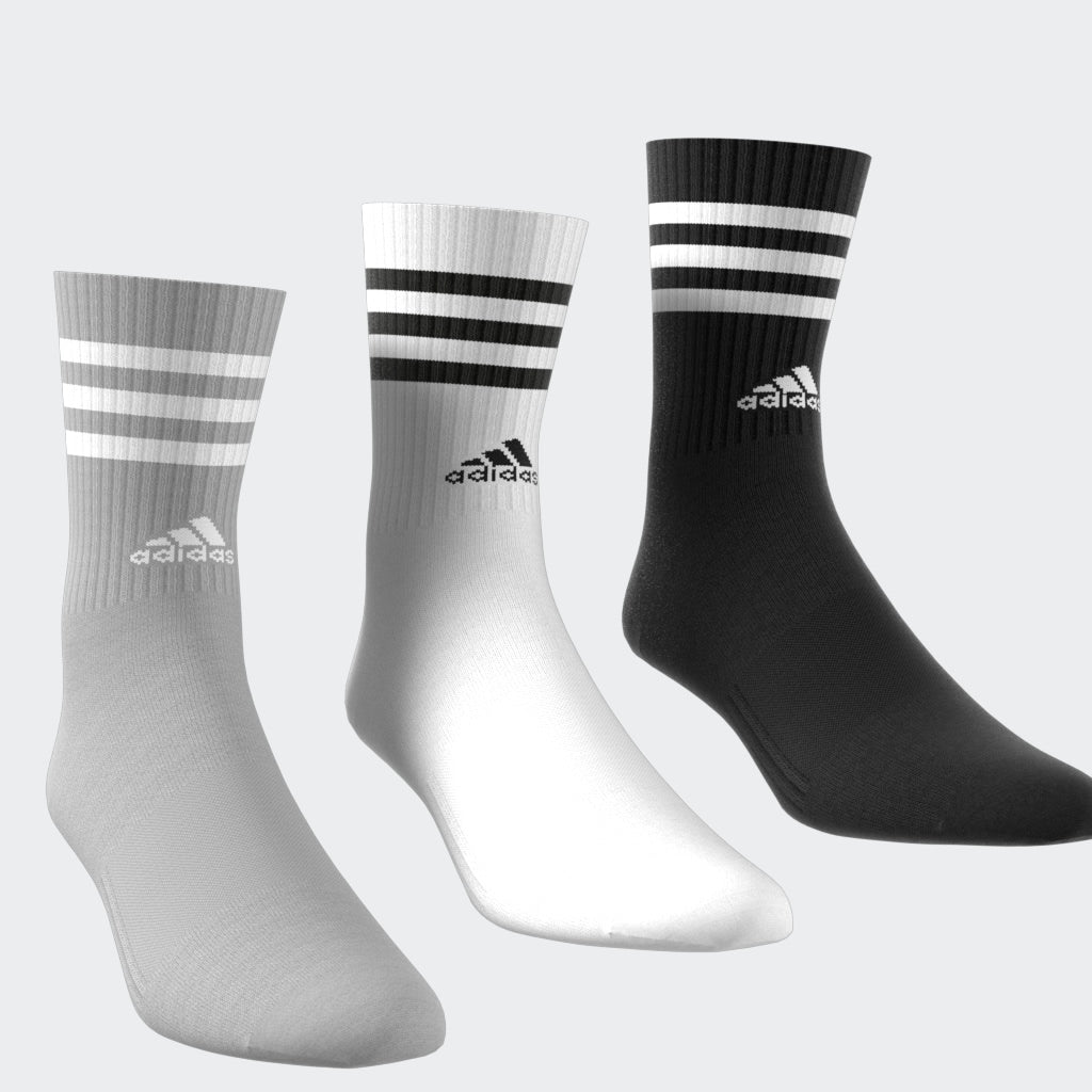 Adidas Socks 3 Pack 3 Stripes Cushioned Crew Multi Size Large