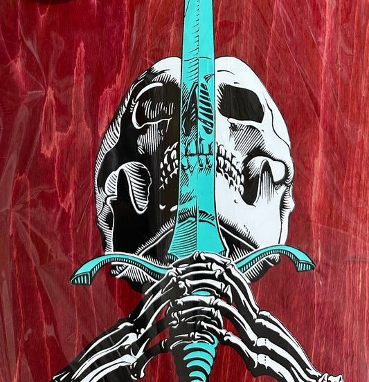 Powell Peralta Skateboard Deck OG Ray Rodriguez Skull & Sword Red 10" Reissue