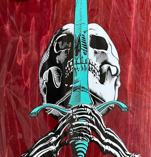 Powell Peralta Skateboard Deck Og Ray Rodriguez Skull Sword Red 10 Reissue