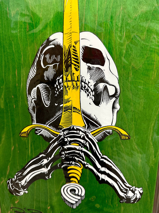 Powell Peralta Deck OG Ray Rodriguez Skull & Sword Green 10" Reissue