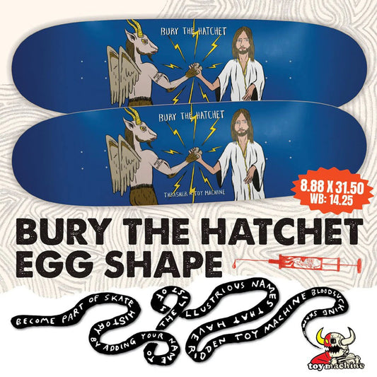 Toy Machine x Thrasher Bury the hatchet 8.8" egg shape Skateboard Deck