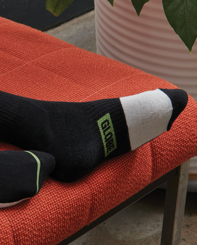 Globe Socks 3 Pack Low Impact Crew Black Size 7 11 Skateboard Sox