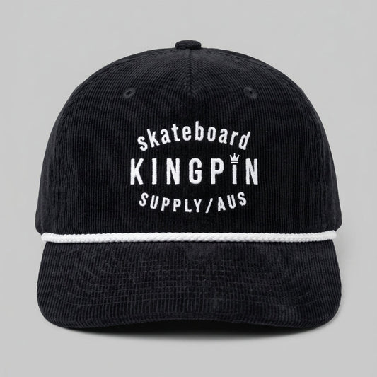 Kingpin Skate Supply Cap Class Cord Rope Retro Ink Blue White Skateboard Hat