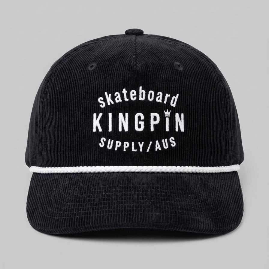 Kingpin Skate Supply Cap Class Cord Rope Retro Ink Blue White Skateboard Hat