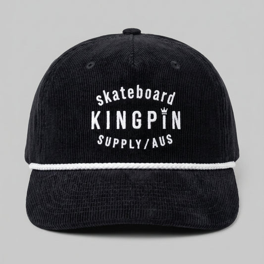 Kingpin Skate Supply Cap Class Cord Rope Retro Ink Blue White Skateboard Hat