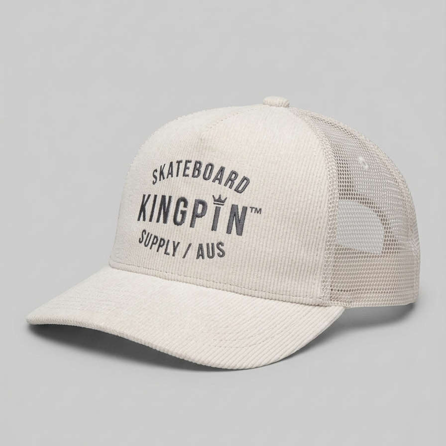 Kingpin Skate Supply Cap Cord Trucker Retro Bone Hat