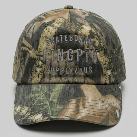 Kingpin Skate Supply Cap Frame Soft Retro Real Tree Camo Snapback