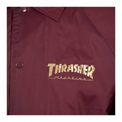 Thrasher Coach Jacket Pentagram Maroon Lined Windbreaker