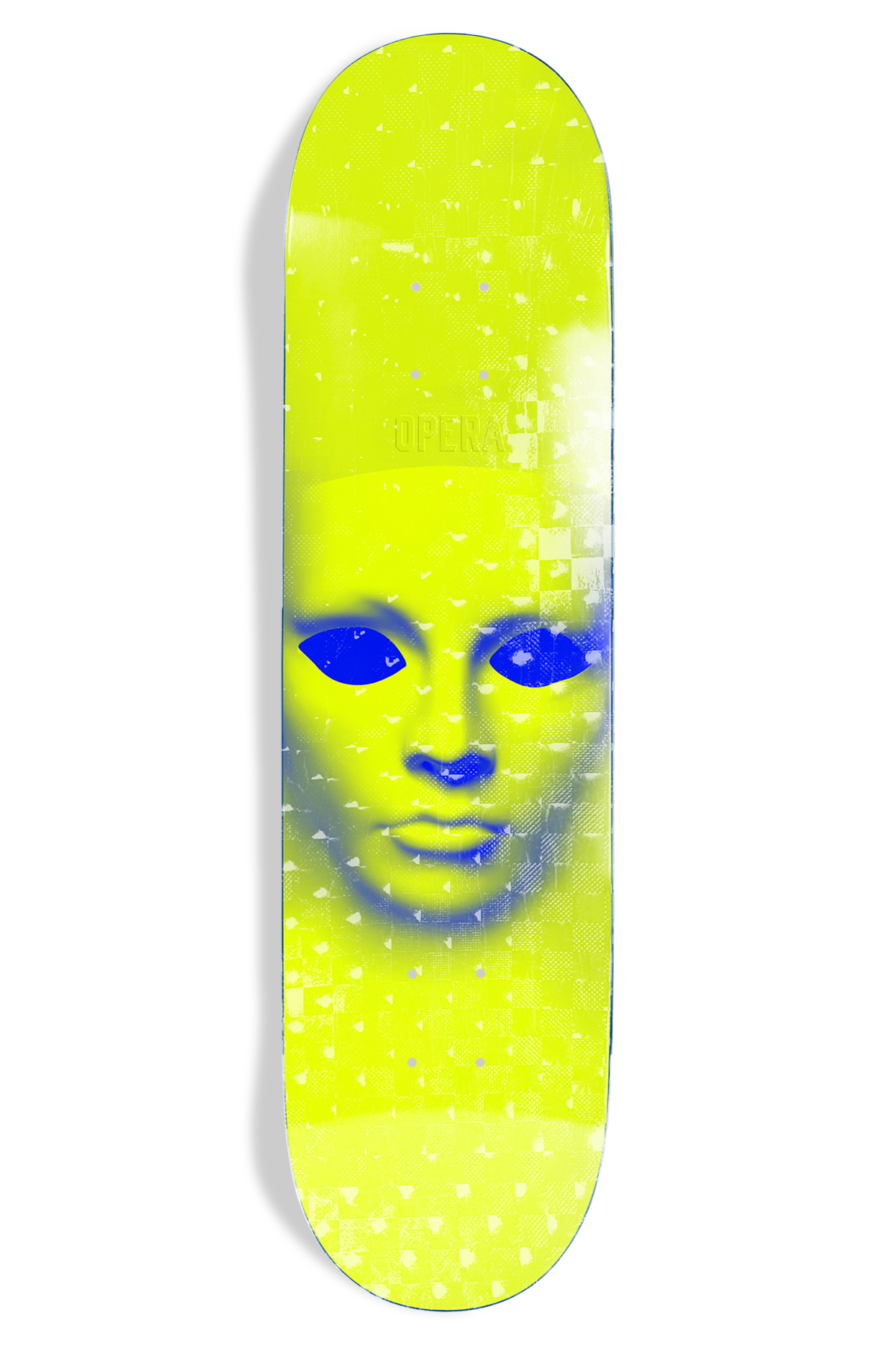 Opera Skateboard Deck Yellow Holographic Face Ex7 8 5