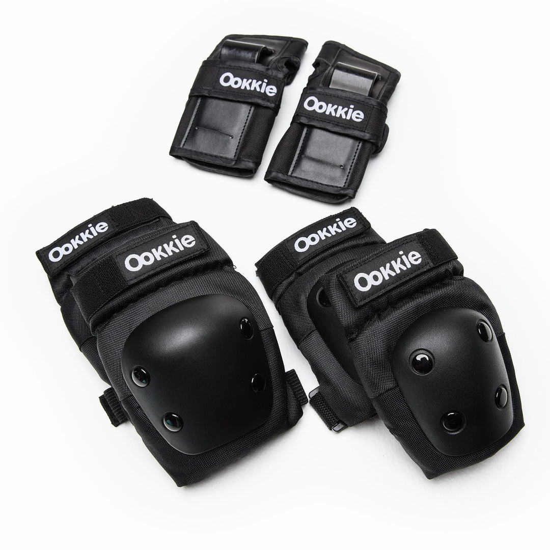 Ookkie Safety Pads Ultimate Pack JUNIOR Set Black Safety Skate Gear
