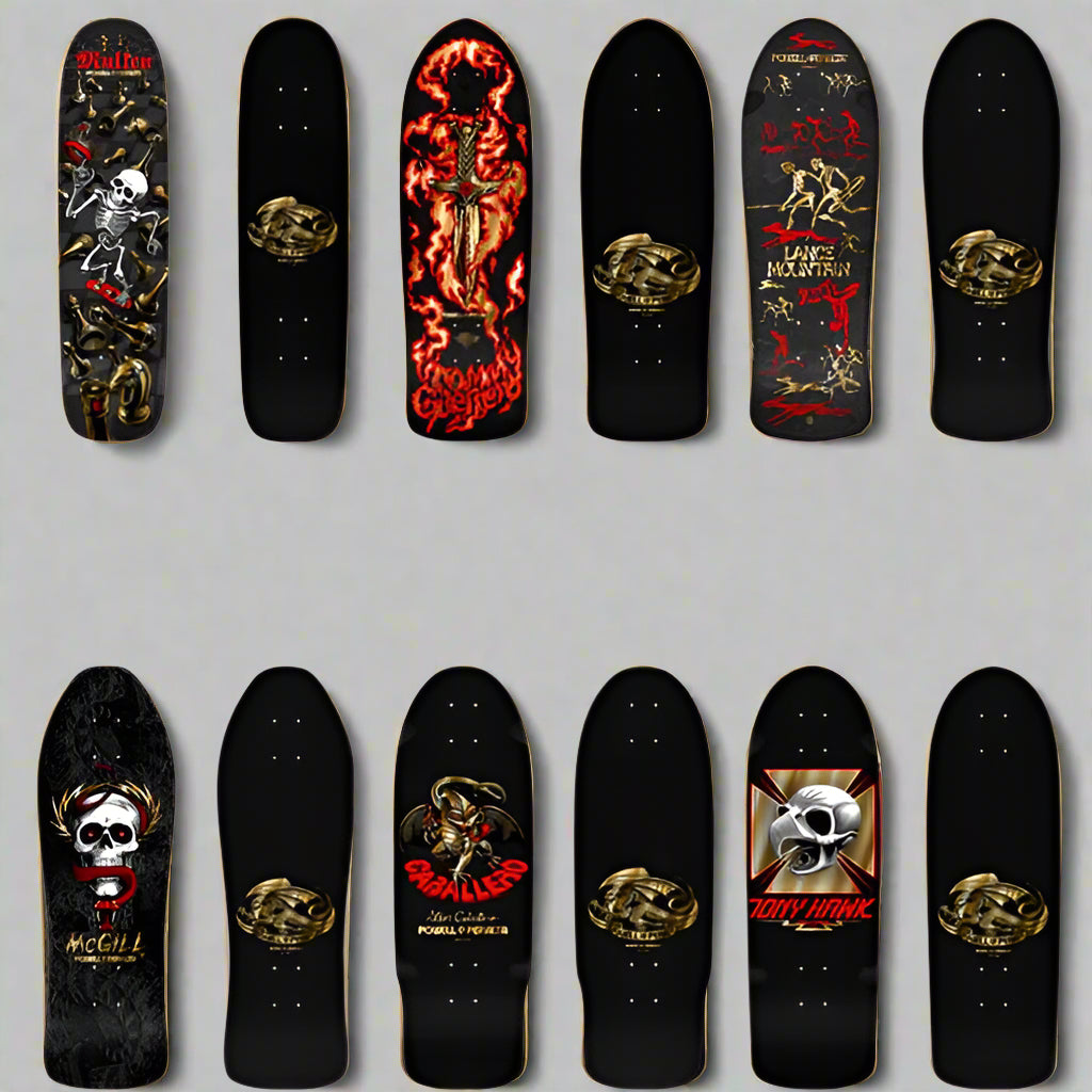 FULL SET Powell Peralta Bones Brigade Series 16 Reissue Black Gold Foil 6 Decks