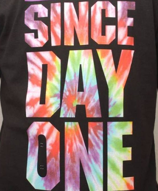 Real Singlet Since Day One Black Tie Dye Skateboard Tank Top SDO II Muscle Tee