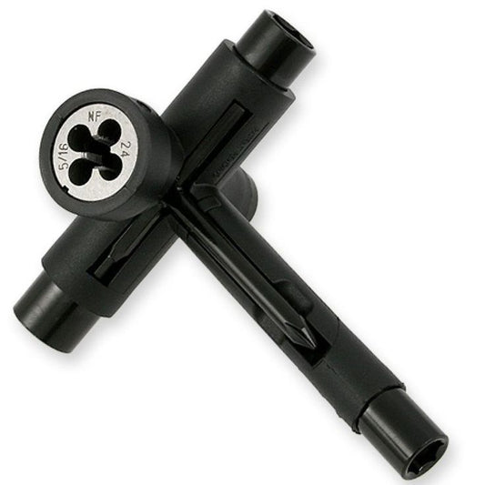 Reflex Utility Skate Tool Black w/Axle Re-Threader Complete Skateboard T-Tool